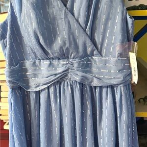 NWT:Light blue and silver dress 👗 by Aqua, fits like 12 (tag is XL, it’s not XL)